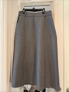 Aritzia Podium Gray A-Line Wool-Blend Skirt
